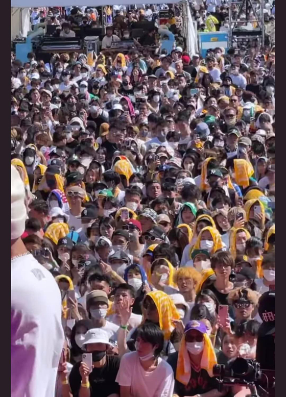  A crowd attends a musical festival in Aichi Prefecture on Aug. 29. [SCREEN CAPTURE]