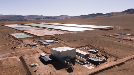Posco's demo plant manufacturing lithium hydroxide near the Hombre Muerto salt lake in Argentina. [POSCO]