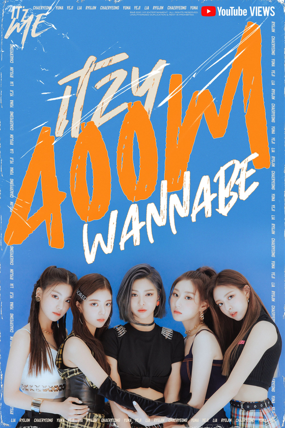 The music video for ″Wannabe″ has over 400 million views on YouTube. [JYP ENTERTAINMENT]