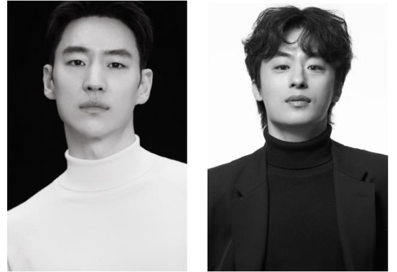 Actors Lee Je-hoon, left, and Koo Kyo-hwan will star together in the upcoming film ″Escape.″ [COMPANY ON, NAMOO ACTORS]