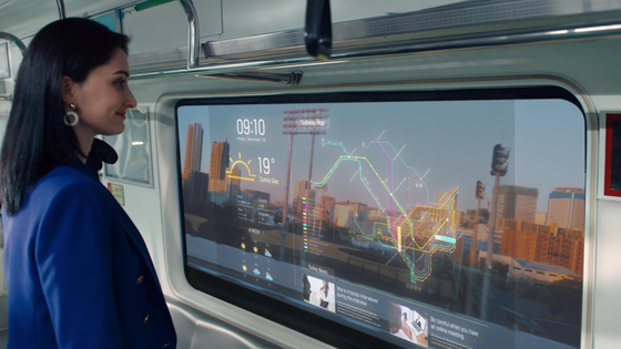 LG Display will show how its transparent OLED screens can be set up in different places such as subways during the CES 2022 tech festival.[LG DISPLAY]