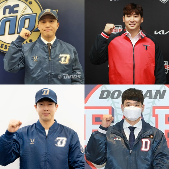 Clockwise from top left: Son Ah-seop, Na Sung-bum, Kim Jae-hwan and Park Kun-woo [JOONGANG ILBO]
