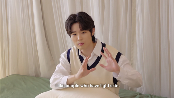 Choi Si-hun, a male participant on “Single’s Inferno," expresses his preference for light skin. [SCREEN CAPTURE]