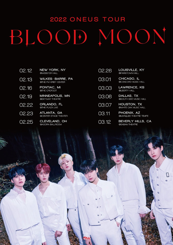 Boy band Oneus's U.S. tour, “2022 Oneus Tour: Blood Moon″ [RBW]