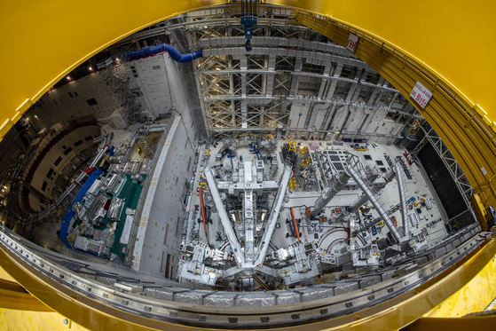 The International Thermonuclear Experimental Reactor (ITER), a massive fusion reactor being built at Saint-Paul-les-Durance, is under construction in August 2021. France, and 35 nations, including Korea, are taking part in the project. [ITER ORGANIZATION]