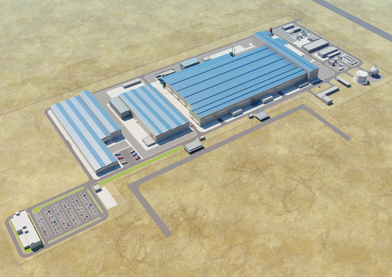 A computer rendering of a casting and forging factory that will be built by Twaig Casting & Forging, a joint venture among Doosan Heavy Industries & Construction, Dussur and Saudi Aramco Development. [DOOSAN HEAVY INDUSTRIES & CONSTRUCTION] 