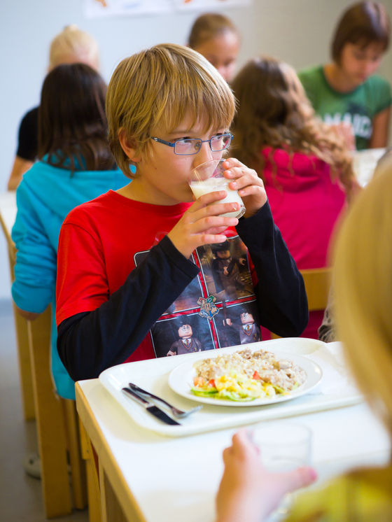 A student eating the school lunch in Finland. [RIITTA SUPPERI/TEAM FINLAND] 