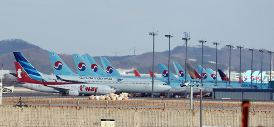 Airplanes are parked at Incheon International Airport [NEWS1] 