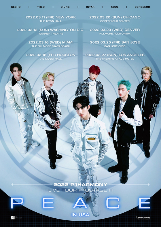 The poster for boy band P1Harmony's upcoming U.S. tour. [FNC ENTERTAINMENT]