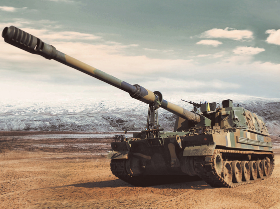 A type of K-9 self-propelled howitzer made by Hanwha Defense. [HANWHA DEFENSE] 