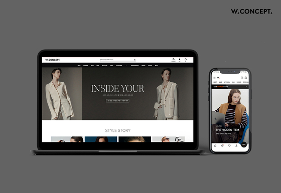 Screengrabs of W Concept's website and mobile application, owned by Shinsegae's e-commerce arm SSG.com. [W CONCEPT]