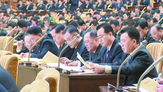 The 6th session of the 14th Supreme People's Assembly (SPA) takes place from Sunday to Monday at the Mansudae Assembly Hall in Pyongyang, attended by senior ruling Workers’ Party and Cabinet officials, the North's official Korean Central News Agency (KCNA) reported. [YONHAP]