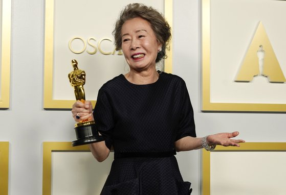 Actor Youn Yuh-jung at the 93rd Academy Awards [GETTY IMAGES]