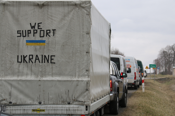 Relief goods are being delivered to Ukraine. [YONHAP]