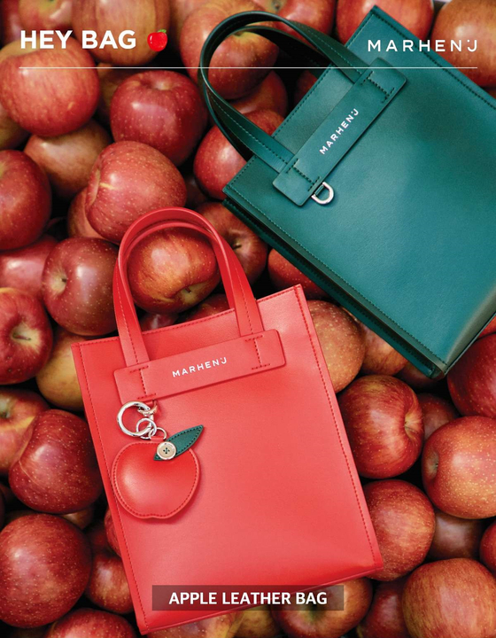 Marhen.J is the first fashion brand in Korea to use fibers from apple peels to create leather-look items. [MARHEN.J]