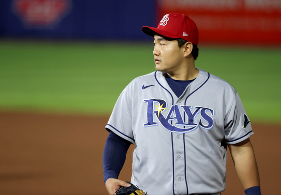 Tampa Bay Rays first baseman Choi Ji-man during the seventh inning of a game against the Toronto Blue Jays at Sahlen Field in Buffalo, New York on July 3, 2021. [USA TODAY/YONHAP]