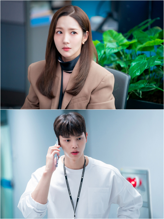 Song Kang, above, is involved in an office romance at the Korea Meteorological Administration in JTBCS's "Forecasting Love and Weather." [JTBC]