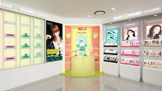 A broadcasting booth at CJ Olive Young store at Hyundai Duty Free's Dongdaemun branch in central Seoul. [CJ OLIVE YOUNG]