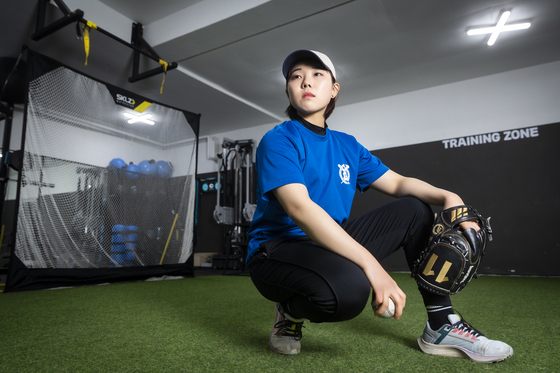 Kim Ra-kyung poses for a picture at Optimal Sport Conditioning & Performance in Seocho, southern Seoul on Feb. 22. [JOONGANG ILBO] 