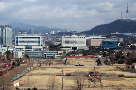 A view of the Ministry of National Defense compound in Yongsan District, central Seoul, Sunday. [JOINT PRESS CORPS]