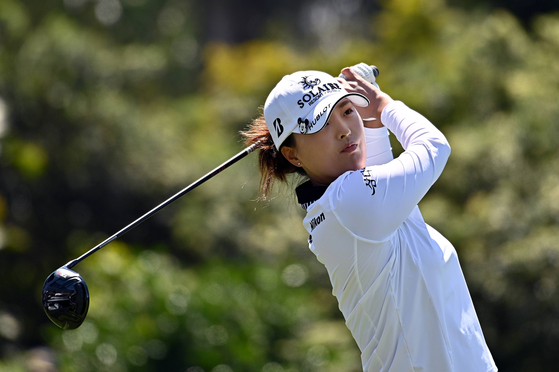 Ko Jin-young tees off on the third hole during the second round of the JTBC Classic presented by Barbasol at Aviara Golf Club on March 25 in Carlsbad, California. [AFP/YONHAP] 