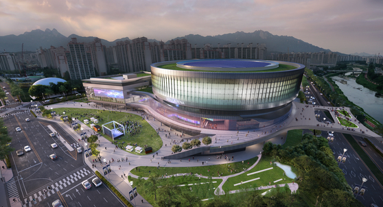 A 3-D rendered image of the Seoul Arena set for completion by October 2025 [KAKAO]