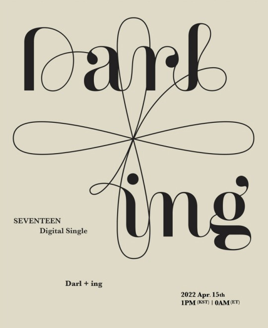Poster for upcoming English single ″Darl+ing″ [PLEDIS ENTERTAINMENT]