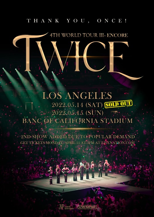 Poster for Twice's encore concert "4th World Tour III- Encore" in Los Angeles [JYP ENTERTAINMENT]