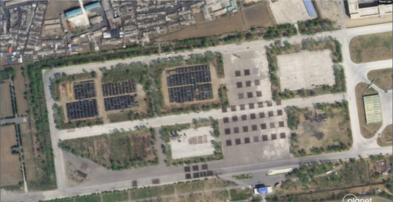 A satellite image of Mirim Parade Training Ground in eastern Pyongyang taken by Planet Labs on April 17 indicates preparations continue for another possible military parade. [38 NORTH]