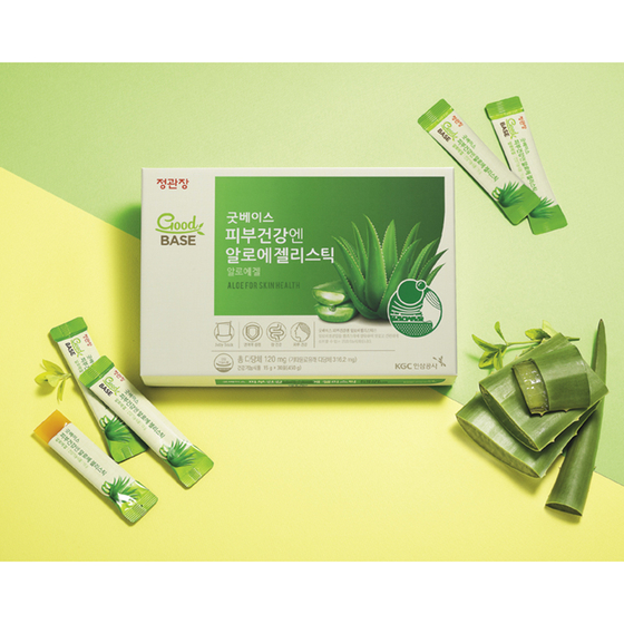 A promotional image of the Goodbase Aloe For Skin Health. [KOREA GINSENG CORPORATION]