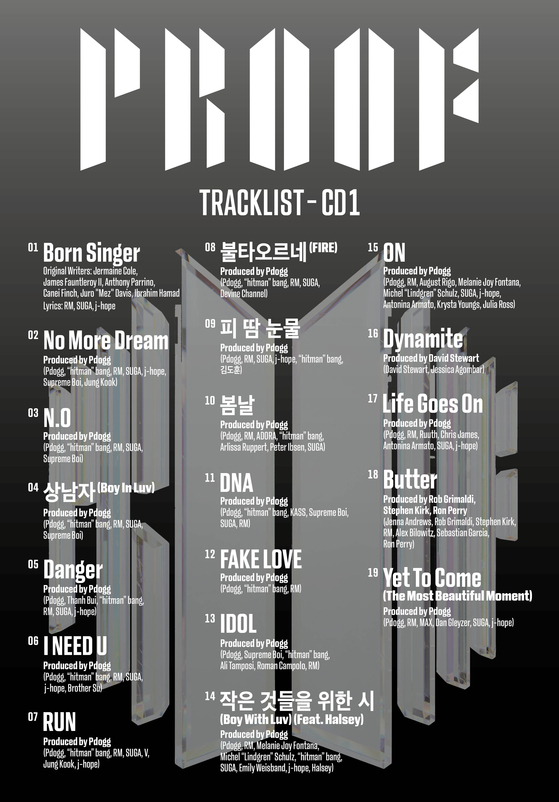 Tracklist for BTS's upcoming album ″Proof″ [BIG HIT MUSIC]