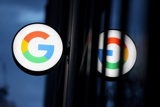 The logo for Google is seen at the Google Store Chelsea in Manhattan, New York City, Nov. 17, 2021. [REUTERS/YONHAP]