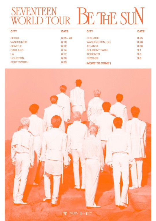 The dates of Seventeen's upcoming world tour in Korea, Canada and the United States [PLEDIS ENTERTAINMENT]