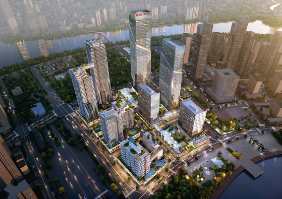 A rendering of the Thu Thiem complex that will be built by Lotte Engineering & Construction in Ho Chi Minh City, Vietnam. [LOTTE ENGINEERING & CONSTRUCTION]