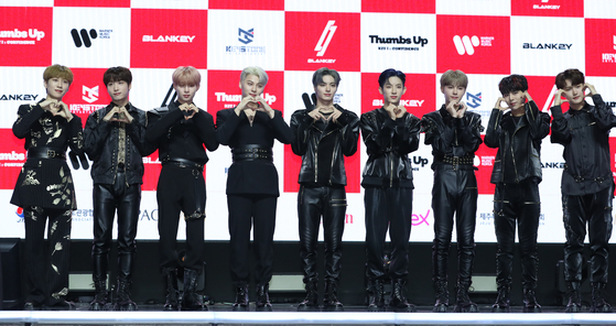 Boy band BLANK2Y poses during its debut showcase on May 24. [KEYSTONE ENTERTAINMENT]
