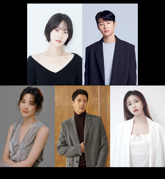 From top left clockwise; Actors Park Gyu-young, Kang Min-hyuk, Jun Hyo-seong, Lee Dong-gun and Lee Chung-ah have been cast for the upcoming Netflix Korea original series "Celebrity." [NETFLIX]