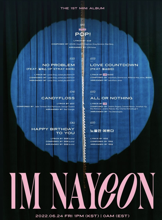 Tracklist of Nayeon's upcoming EP "Im Nayeon" [SCREEN CAPTURE]
