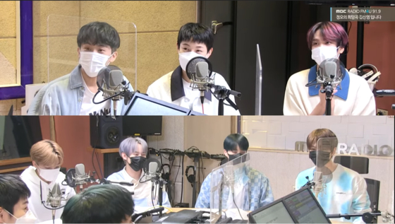 On Tuesday, the band was featured on MBC’s radio show “Kim Shin-young’s Noon Song of Hope,″ hosted by the comedian. [MBC RADIO YOUTUBE]
