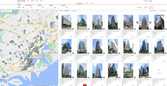 A screen grab of Rsquare's Singaporean property listing database [RSQUARE]