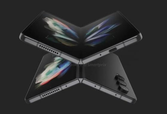 Anticipated rendering of Samsung Electronics' Galaxy Z Fold 4, which was issued by Smartprix. [SCREEN CAPTURE]