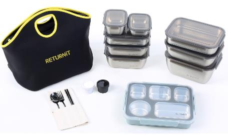 A picture of reusable containers, cutlery and bag used for food delivery [SEOUL METROPOLITAN GOVERNMENT]