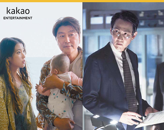 From left to right, movies produced by Kakao Entertainment: "Broker" and "Hunt." [KAKAO ENTERTAINMENT]