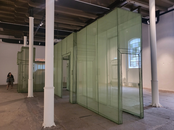 Korean artist Do Ho Suh's installation at Kistefos, located in Jevnaker, about an hour and half drive from Oslo. It was a former paper mill but now a contemporary art museum and a sculpture park. [YIM SEUNG-HYE]