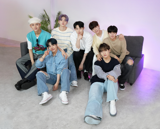  Boy band Ciipher poses for photos after an interview with the Korea JoongAng Daily to share the songs that define the band’s best, most difficult and most exciting moments. [JEON TAE-GYU]