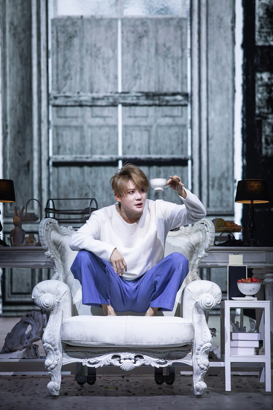 Actor Kim Jun-su during a scene in the musical "Death Note" [YONHAP]