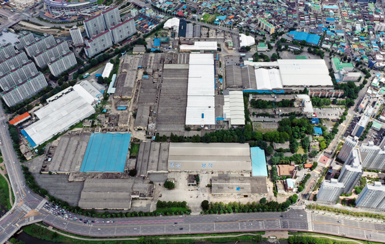 A bird's eye view of the 310,000 square meter (3.3 million square feet) plot where The Hyundai Gwangju might be built. [YONHAP] 