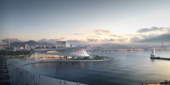  A computer image of Busan’s opera house, which is to be built in the city’s North Port. The opera house is expected to be open in 2024. [BUSAN METROPOLITAN CITY GOVERNMENT] 