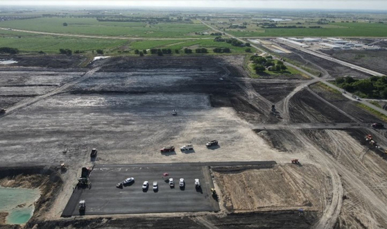 Construction site of the Samsung Electronics manufacturing facility in Taylor, Texas [YONHAP]