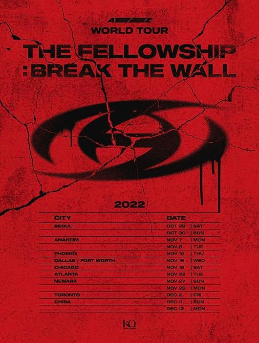Poster of Ateez's world tour "The Fellowship: Break the Wall" [KQ ENTERTAINMENT]