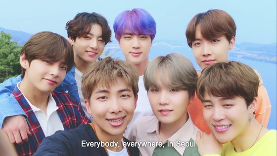 Members of BTS in Seoul city's promotional clip in 2019 [SCREEN CAPTURE OF VISIT SEOUL TV]